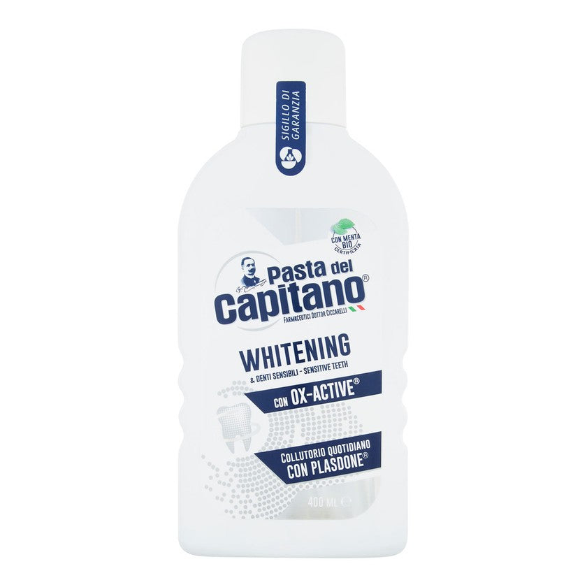 Pasta Del Capitano Ox-Active Whitening -valkaiseva suuvesi herkille hampaille tahroja vastaan 400 ml