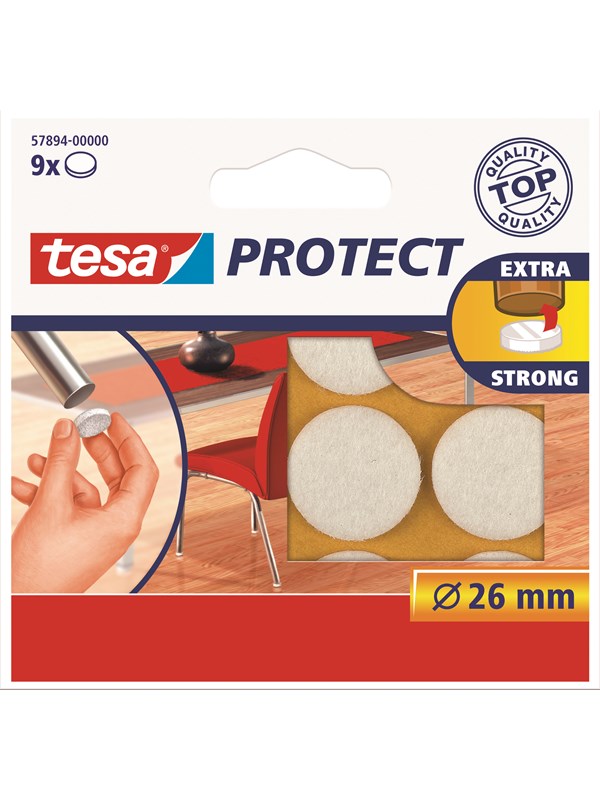 tesa Protect Anti-scratch felts Ø 26mm Valkoinen