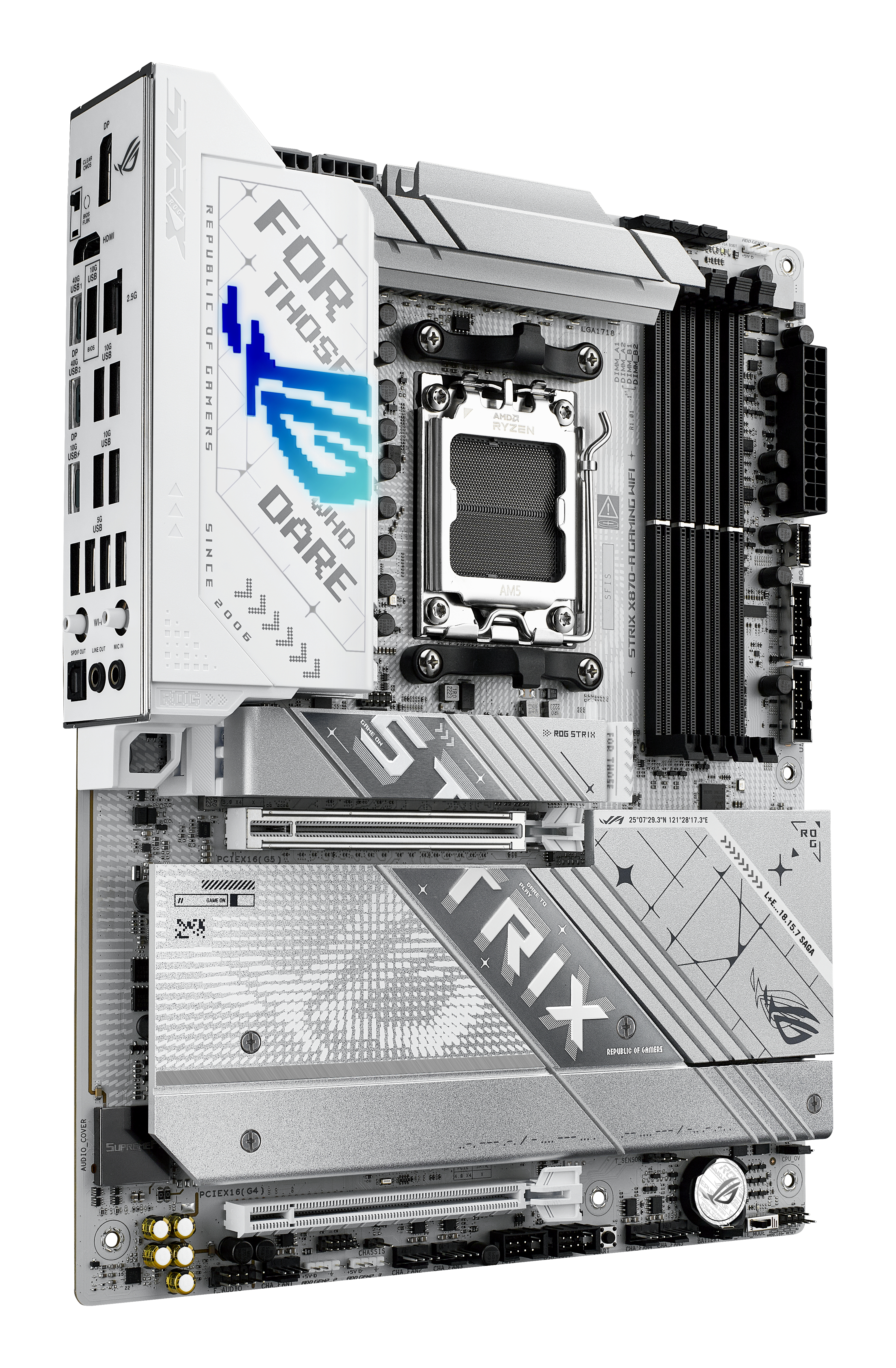 ASUS ROG STRIX X870-A GAMING WIFI - Emolevy - ATX - Socket AM5 - AMD X870 piirisarja - USB4, USB-C 3.2 Gen 2x2, USB-C 3.2 Gen2, USB 3.2 Gen 2, USB 3.2 Gen 1 - Wi-Fi 7, 2.5 Gigabit LAN, Bluetooth - sisäinen grafiikka (CPU tarvitaan) - HD Audio (8-kanavainen)