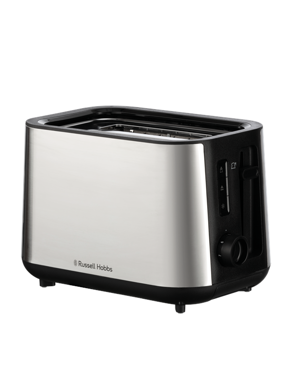Russell Hobbs Heaton Brushed 2 viipaletta leivänpaahdin - harjattua ruostumatonta terästä ja mustaa terästä