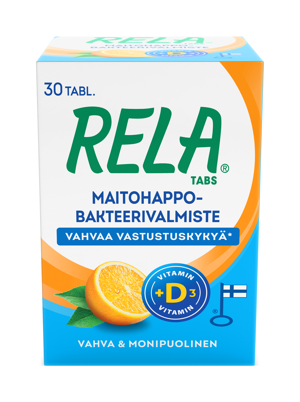 Rela Tabs Appelsiini + D3 30 tabl UUSI