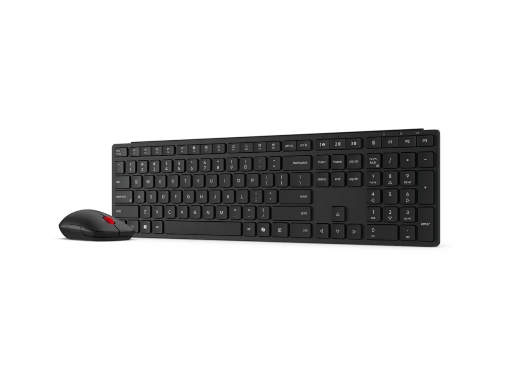 Lenovo Multi-Mode Pro Combo 6000 - keyboard and mouse set - QWERTY - Danish - eclipse black Input Device - Näppäimistö ja Hiirisetti - Tanskalainen - Musta