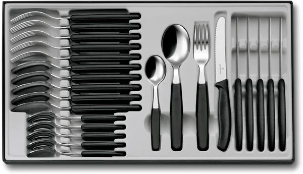 Victorinox 6.7833.24, Veitsi/ruokailuvälinepakkaussetti, Polypropeeni, Ruostumaton teräs, Musta, Ergonominen, 11 cm