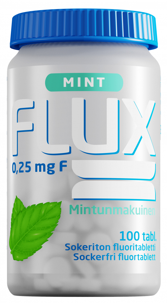 Flux Mint fluoritabletti 250 mikrog 100 sugtabletter, 36 g