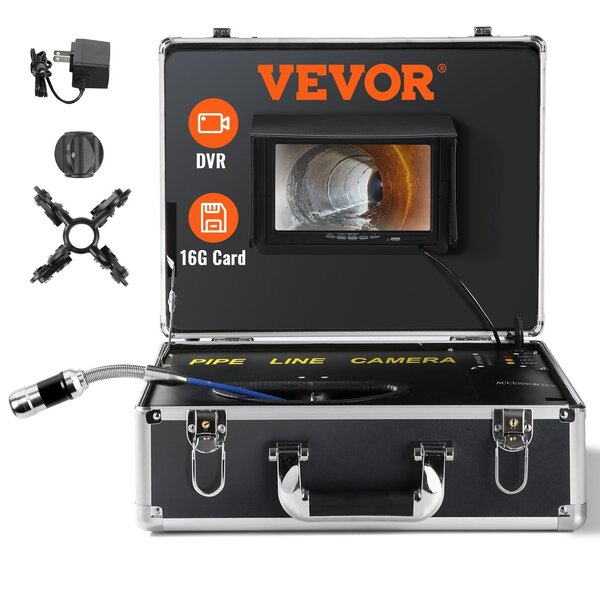 VEVOR Sewer Camera Pipe Inspection Camera 17.8 cm Screen 1000TVL Camera 20.1m