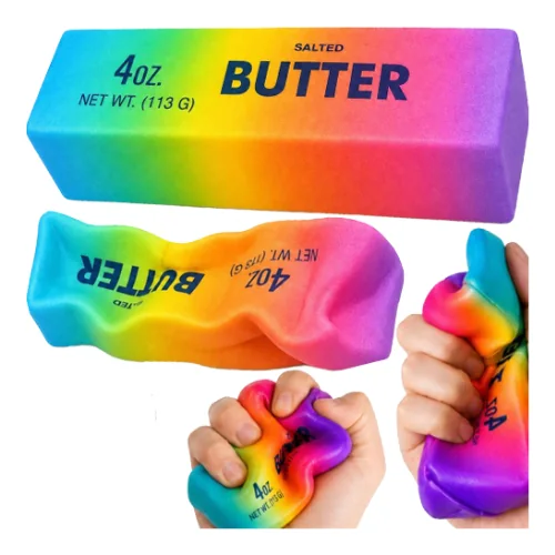 Squeeze Butter Rainbow Squishy Fidget-lelu 14 x 4 x 4 cm – 113 g – 1 Kpl