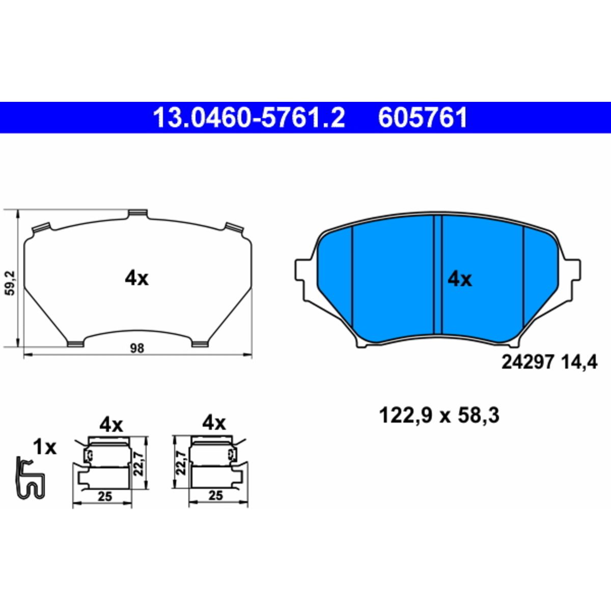 Jarrupalat, levyjarru ATE 13.0460-5761.2