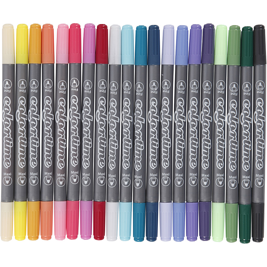 Colortime Tussit, paksuus 2,3+3,6 mm, lisävärit, 20 kpl/ 1 pkt