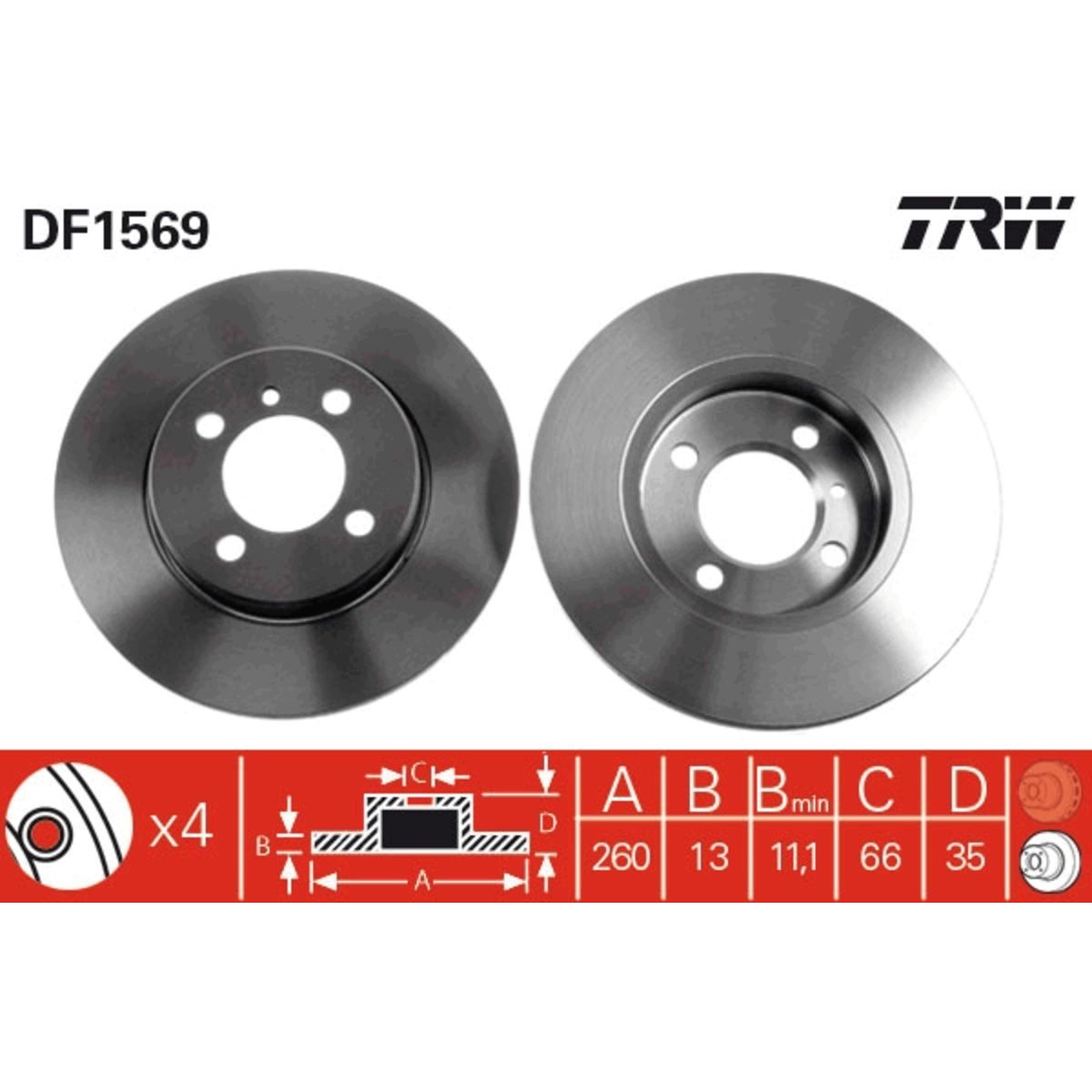 Jarrulevy TRW DF1569