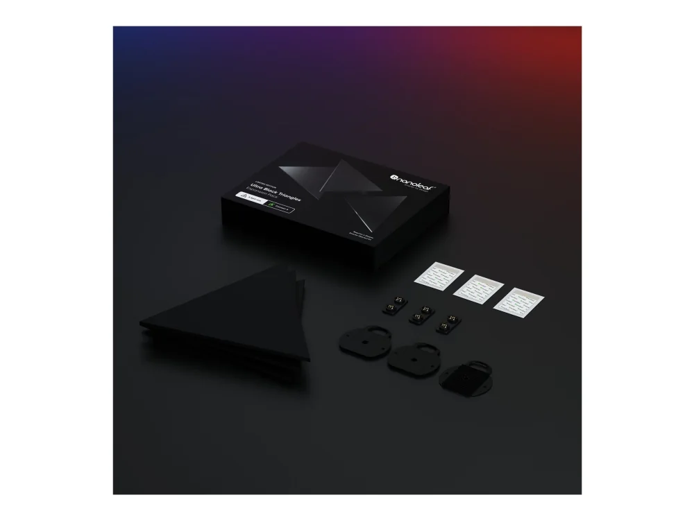 Nanoleaf NL47-0101TW-3PK, Älypaneeli, Wi-Fi, Musta, 16000000 väriä, 3 kpl