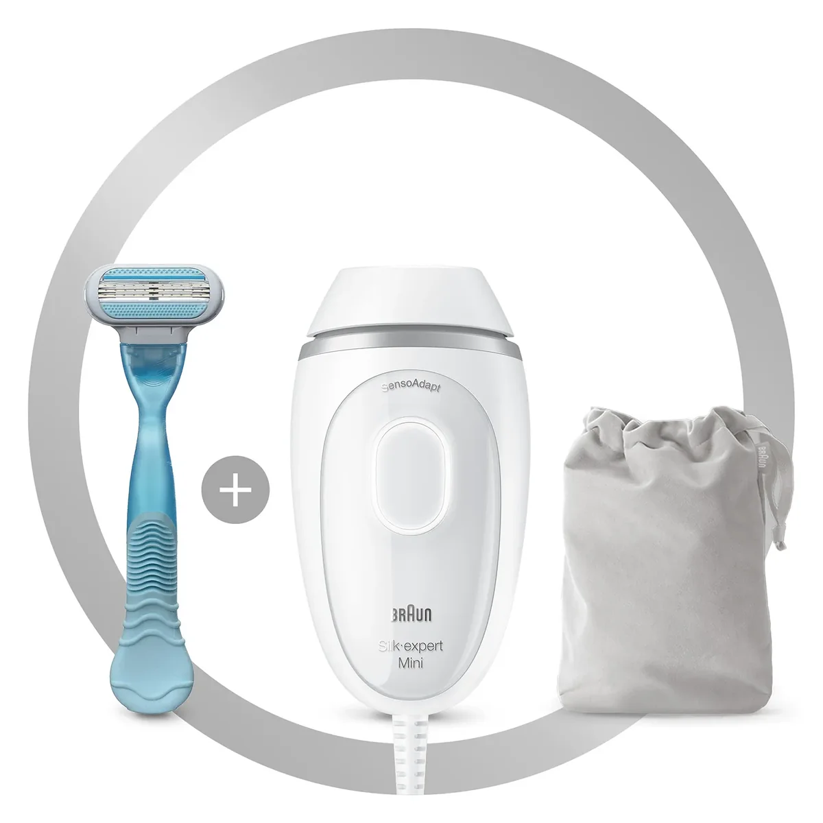 Braun Silk-expert Mini PL1124, IPL-valoimpulssi, Valkoinen, Vatsa, Kainalo, Bikini, Jaw line, Ylähuuli, 0,6 s, AC
