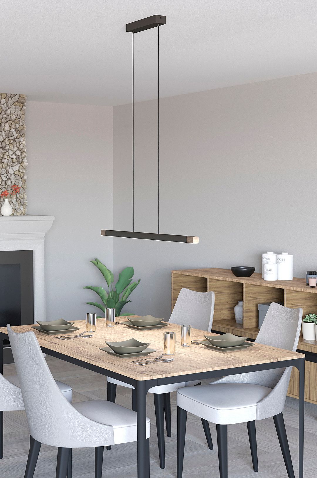 EGLO LISCIANA long table pendant 875 mm grey