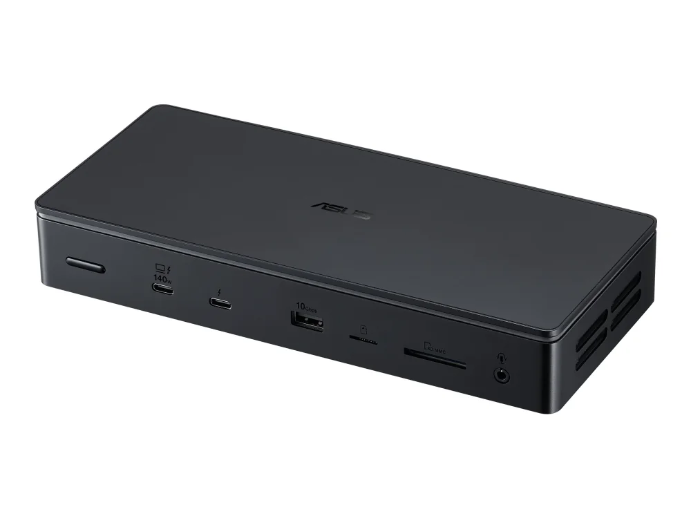 ASUS Master Thunderbolt 5 -telakka DC510, langallinen, Thunderbolt 5, 140 W, 2500 Mbit/s, musta, MicroSD (TransFlash), SD