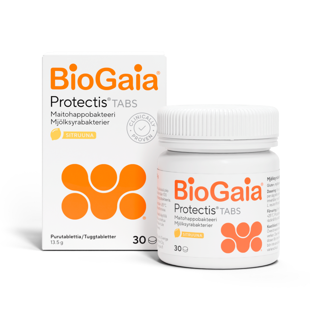 BioGaia Tabs maitohappobakteeri Sitruuna 30 tabl