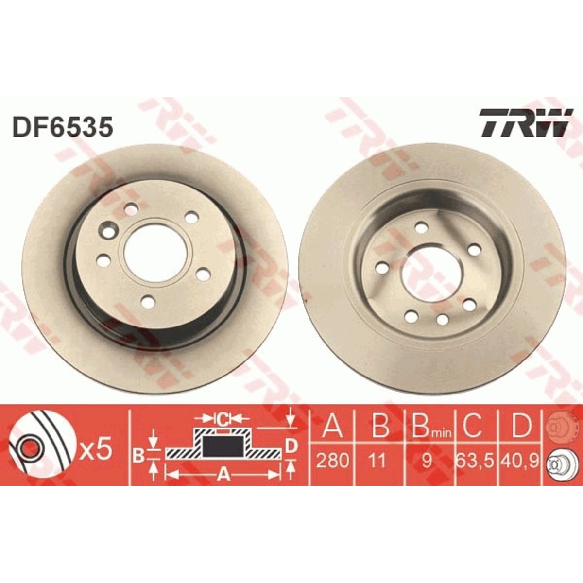 Jarrulevy TRW DF6535
