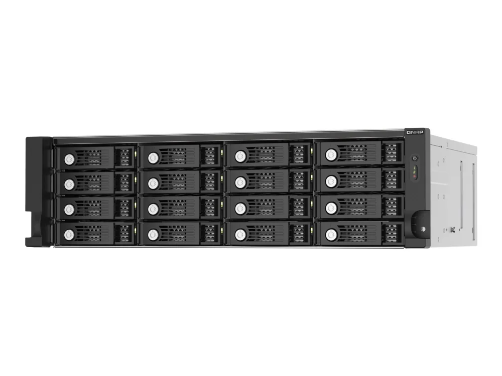 QNAP TL-R1620SEP-RP - 16-paikkainen 3U SAS 12Gb/s tallennustilan laajennusyksikkö, Musta, Harmaa