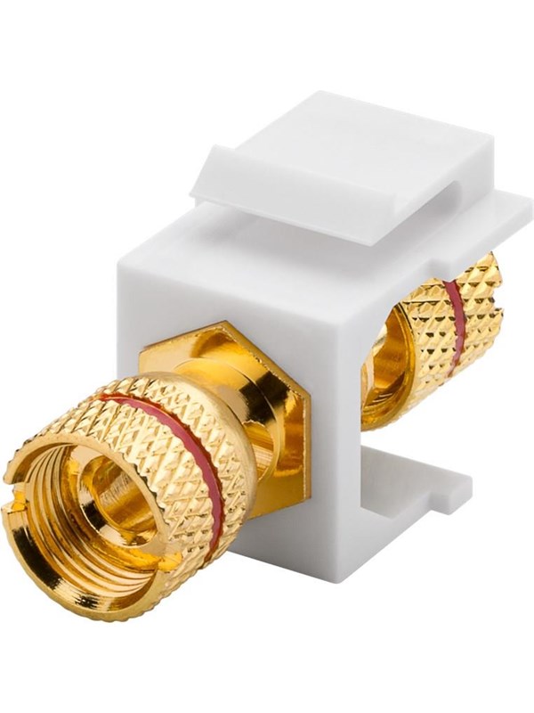 Goobay Keystone-modul, högtalare 16,2 mm bredd, polterminal > gängat uttag, röd