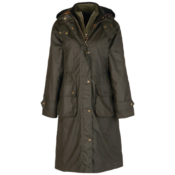 Barbour Long Cannich Wax Jacket naisten vahatakki, Olive/Classic