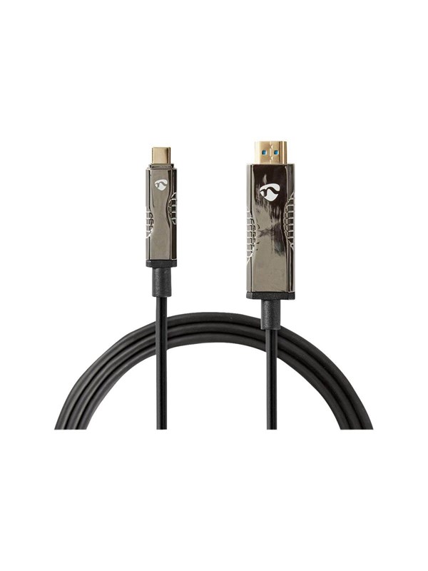 Nedis AOC USB-kaapeli | USB-CTM Uros | HDMITM liitin | 18 Gbps | 30.0 m | Pyöreä | PVC | Musta | Pakkaus