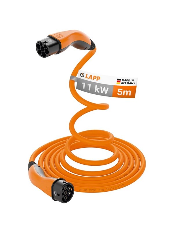 LAPP MOBILITY HELIX laddkabel Typ 2, upp till 11 kW, m, orange (5555935013) 20 A, 3-fas, för laddning av hybrid- och elbilar med Typ 2-anslutning