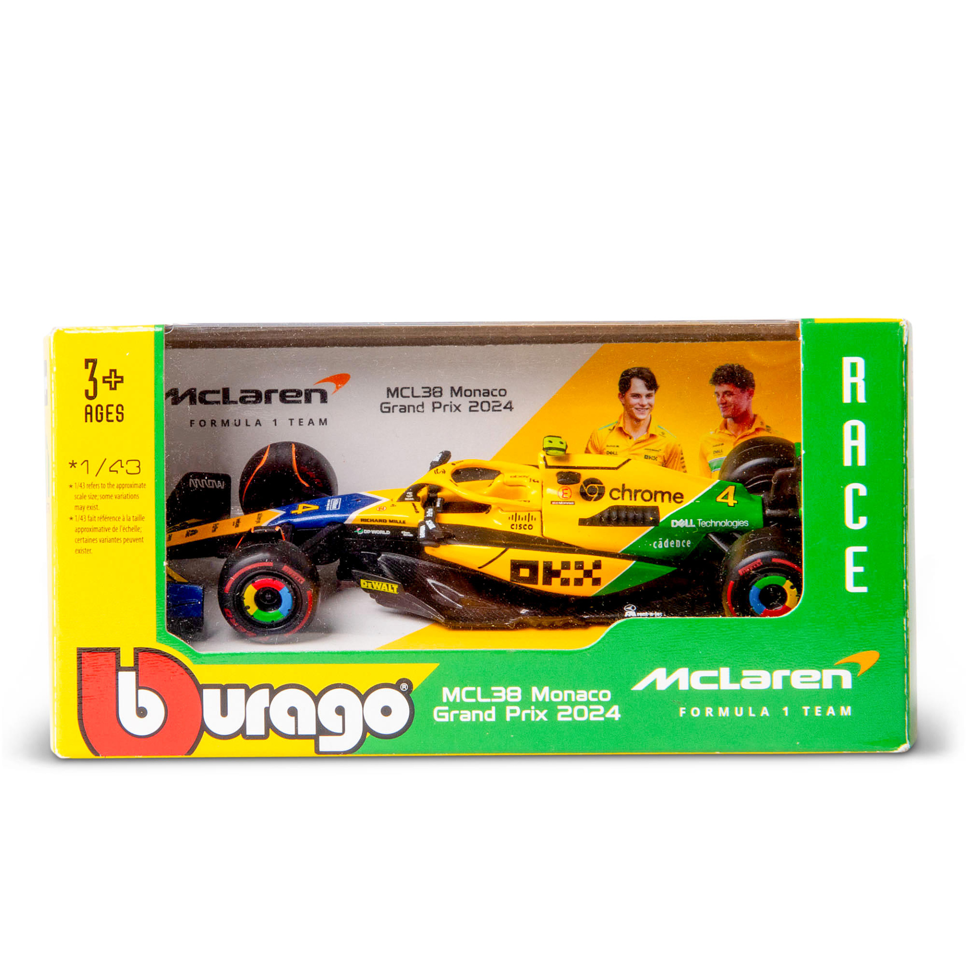 BBurago 1:43 McLaren MCL38 2024 – Lando Norris (Senna Livery)
