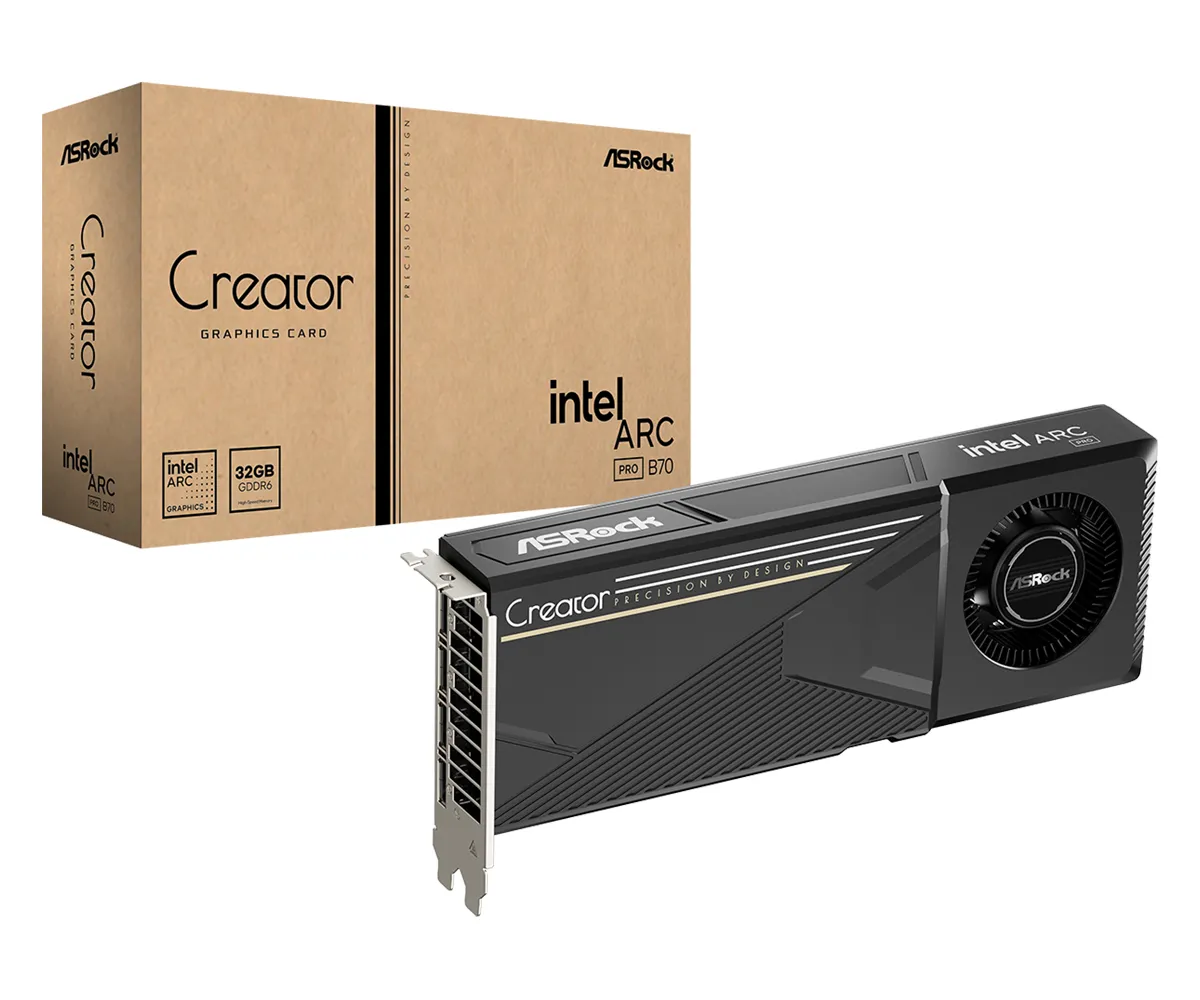 ASRock Intel Arc Pro B70 Creator 32 Gt -näytönohjain