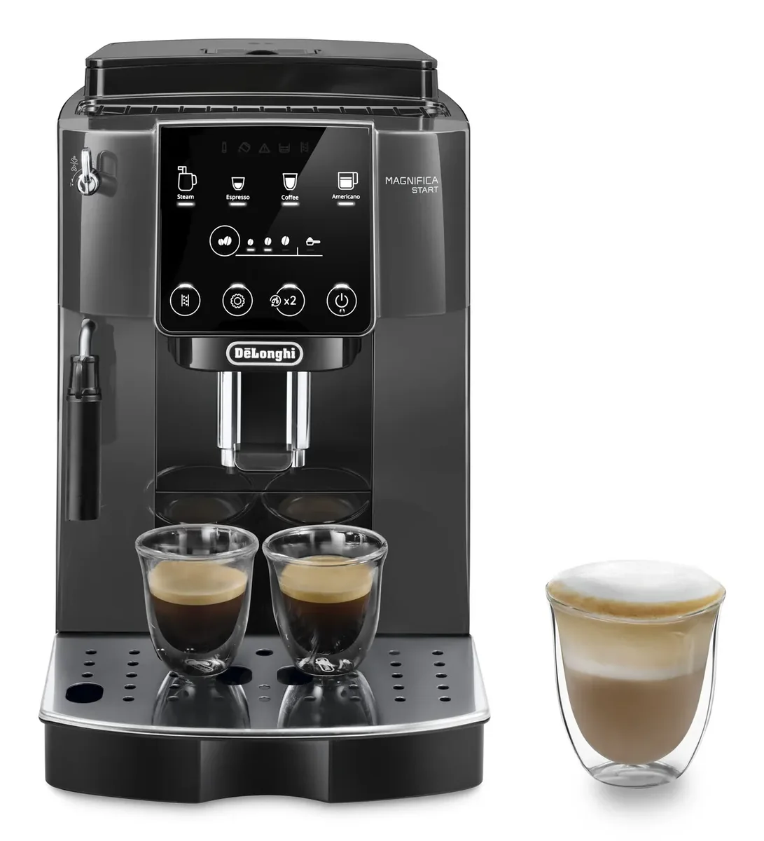DeLonghi De'Longhi Magnifica Start ECAM220.22.GB - automatic coffee machine with cappuccinatore - 15 bar - dark grey