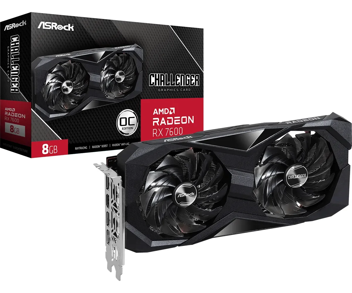 ASRock Radeon RX 7600 Challenger OC - 8GB GDDR6 RAM - Näytönohjaimet