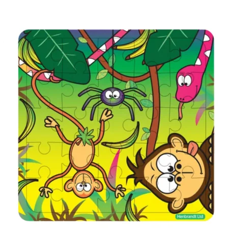 Fun Toys Jungle Jigsaw Wooden Puzzle Assorted 13 x 12 cm – 1 Kpl