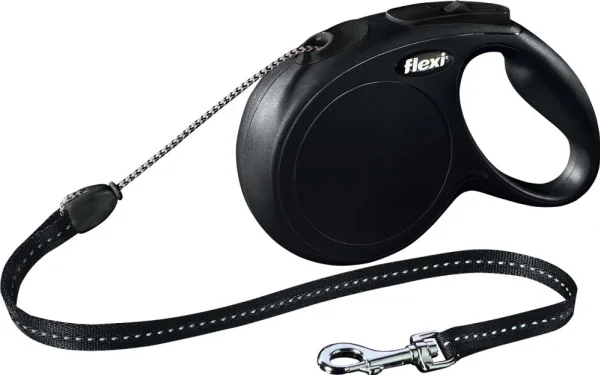 Flexi New Classic Automaattinen automaattinen vaijerihihihna M 8m musta 20kg asti