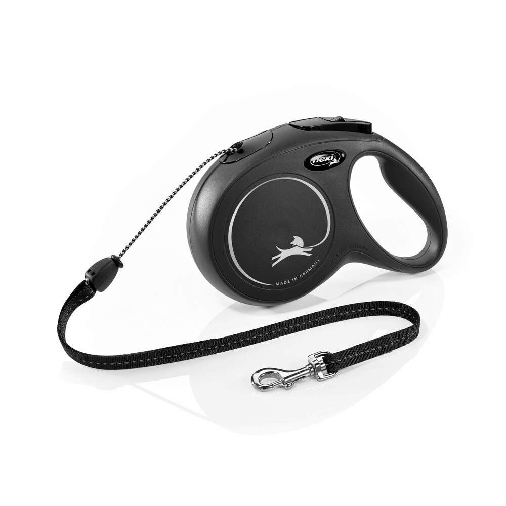 Flexi New Classic Automaattinen automaattinen vaijerihihihna M 8m musta 20kg asti