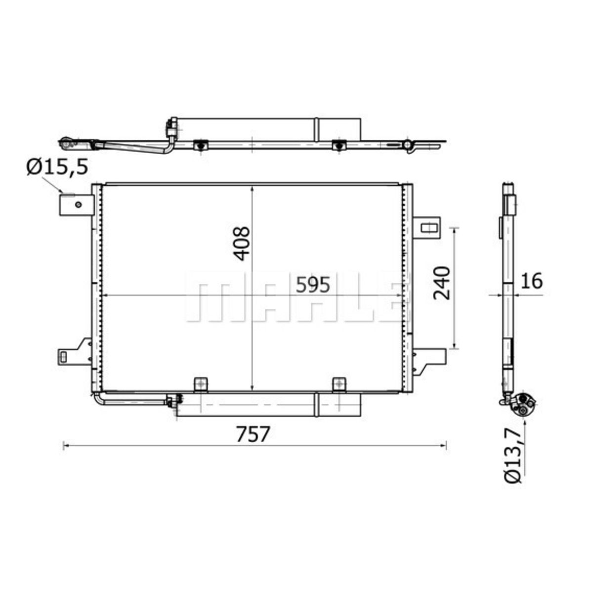 Lauhdutin, ilmastointilaite MAHLE AC 369 000S