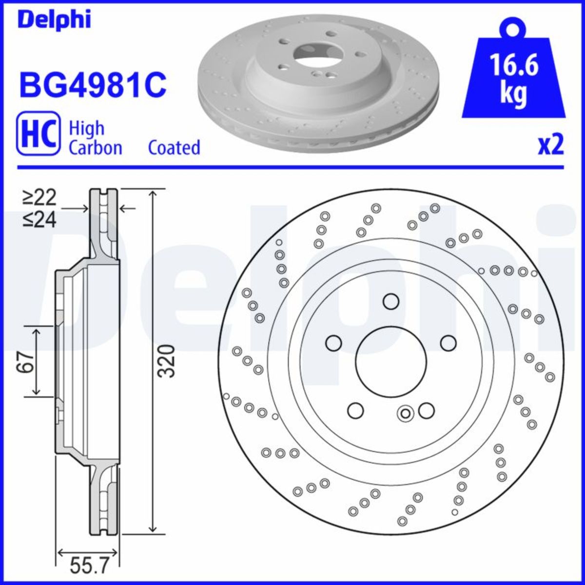 Jarrulevy DELPHI BG4981C