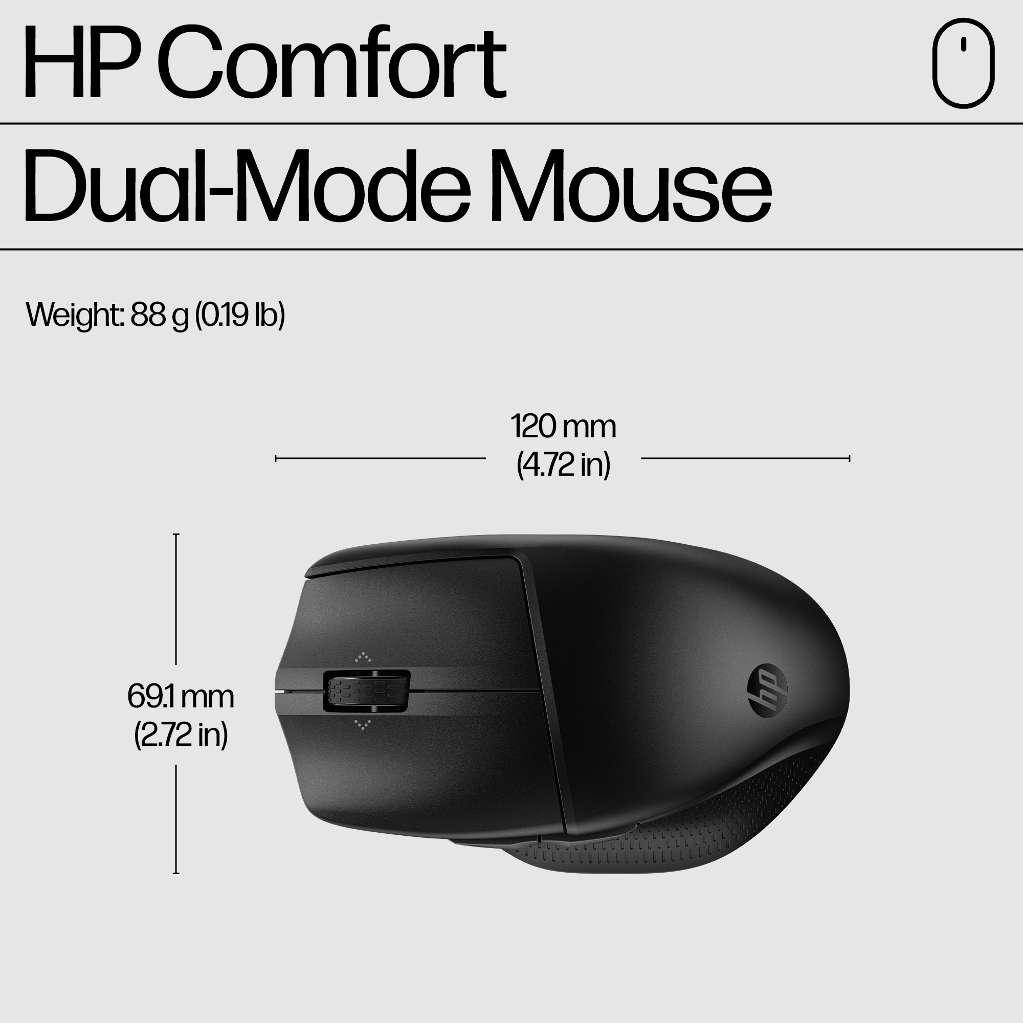 Hp 685 Comfort Dual-mode Mouse Bluetooth + Usb-a Hiiri Musta