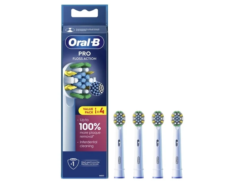 Floss Action -hammasharjan päät, 4 kpl pakkaus