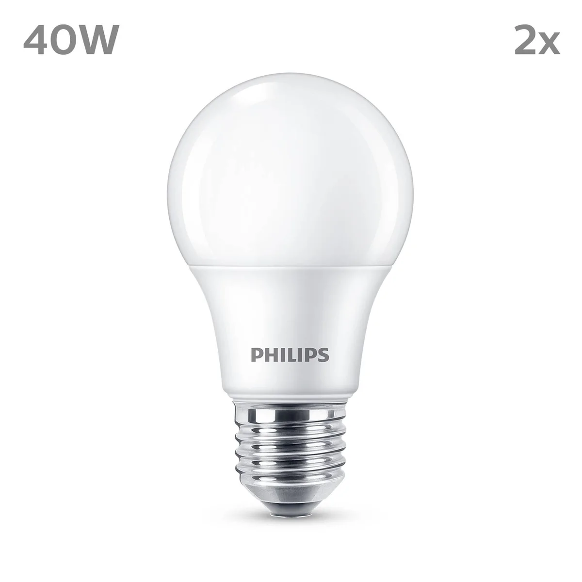 Philips LED-lamppu Standardi 4.9W/827 (40W) 2-pack. E27