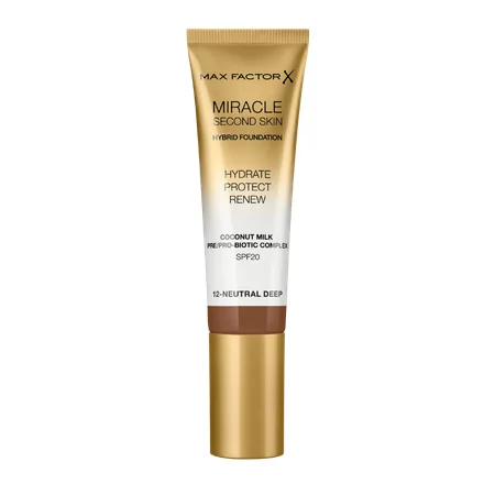 Max Factor Miracle Second Skin Hybrid SPF20 12 Neutral Deep Foundation - 30 ml