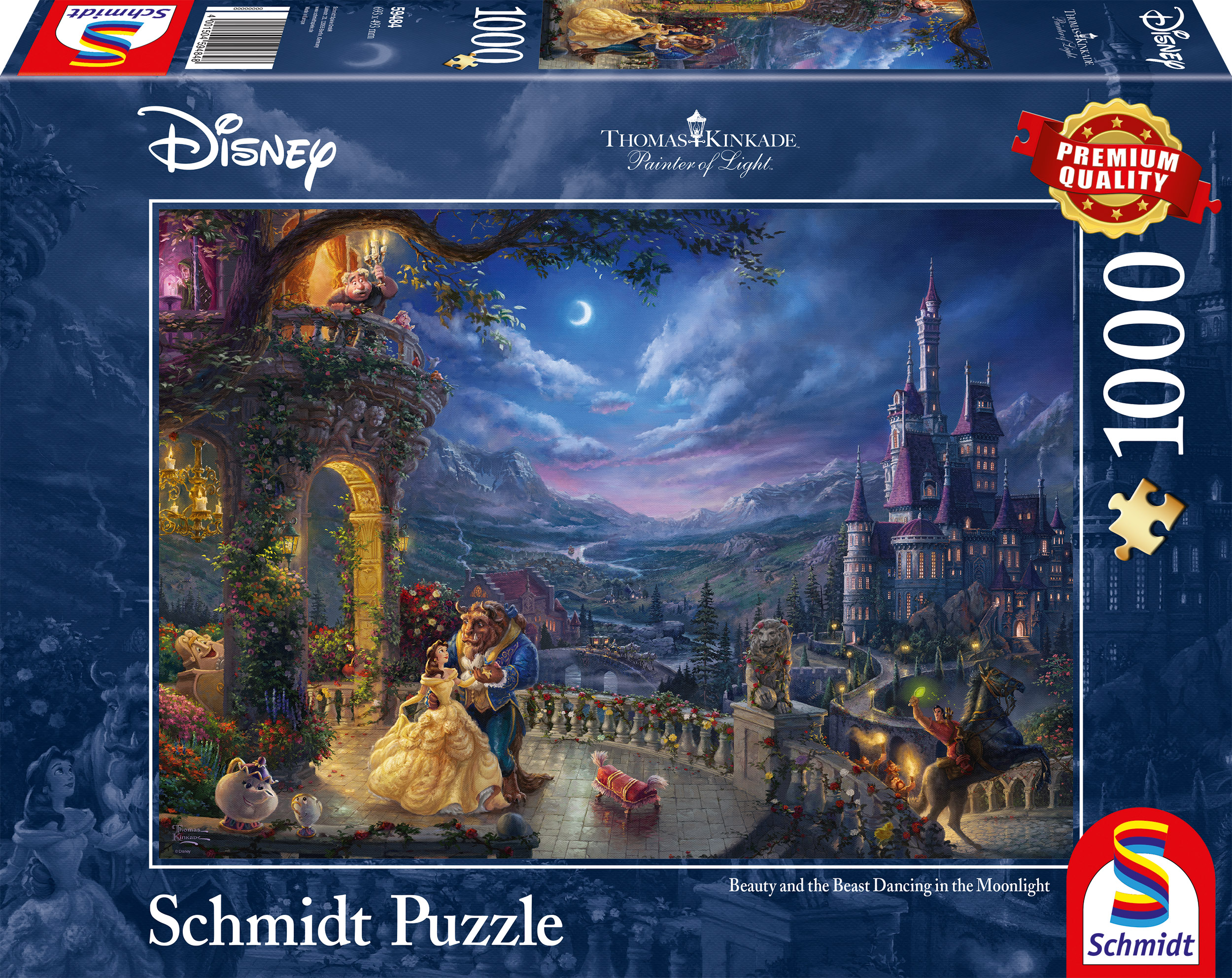 Schmidt Puzzle - Thomas Kinkade: Disney - The Beauty and the Beast Dancing in the Moonlight (1000 pieces) Lattia