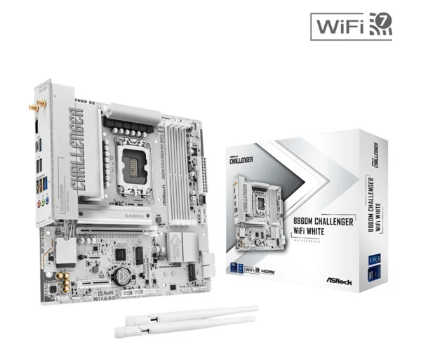 ASRock B860M Challenger WiFi White Emolevy - Intel B860 - Intel LGA1851 - DDR5 RAM - Micro-ATX