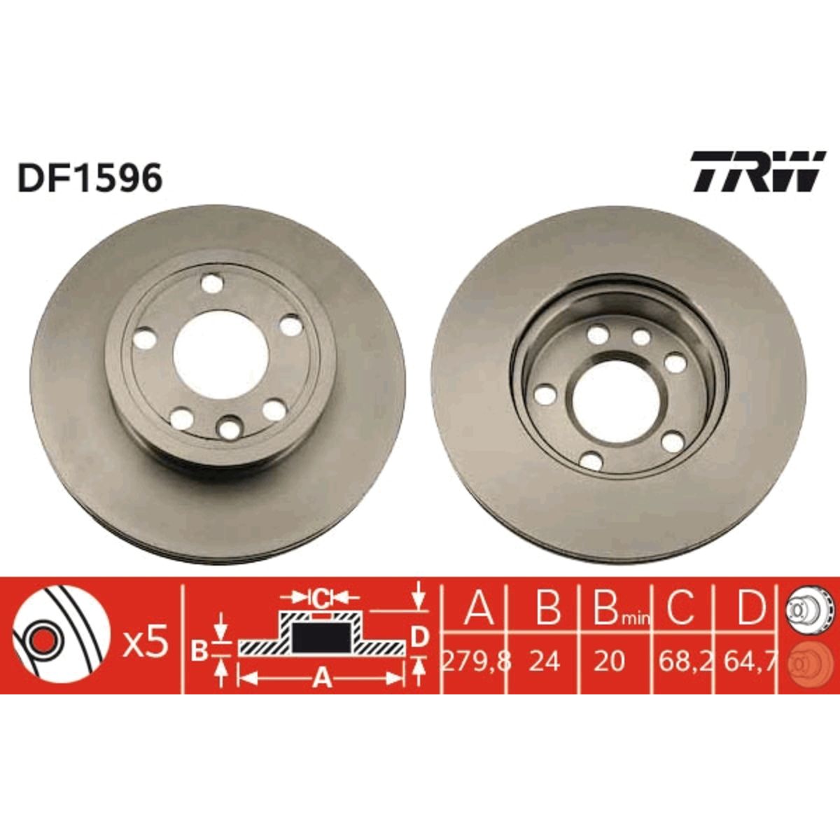 Jarrulevy TRW DF1596