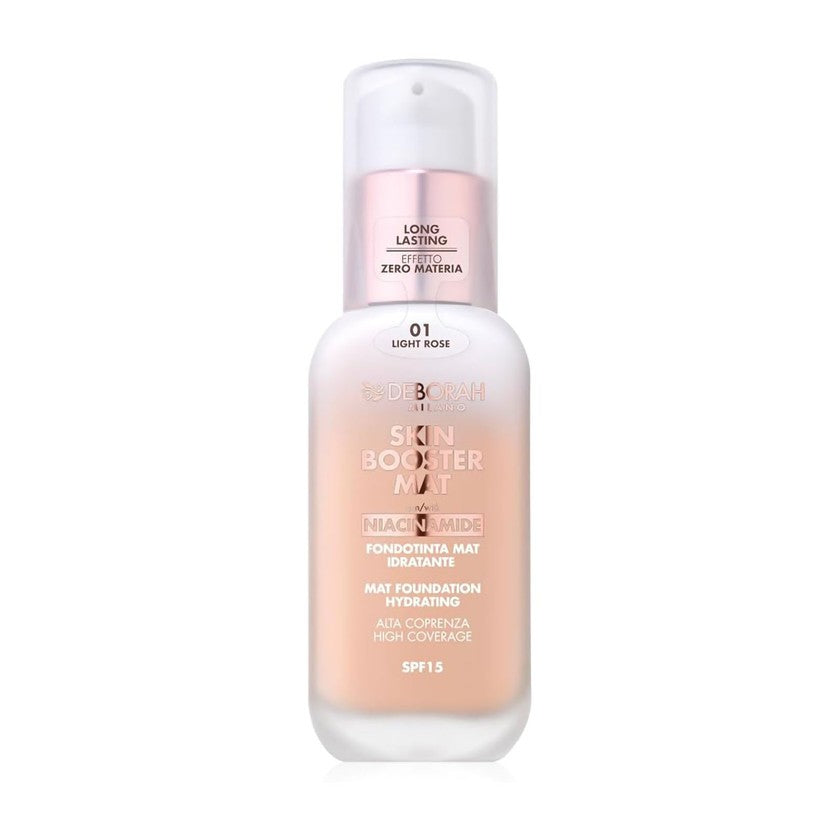 Deborah Skin Booster Mat Spf 15 - Moisturizing Mat Foundation 01 - Light Rose (30 ml)