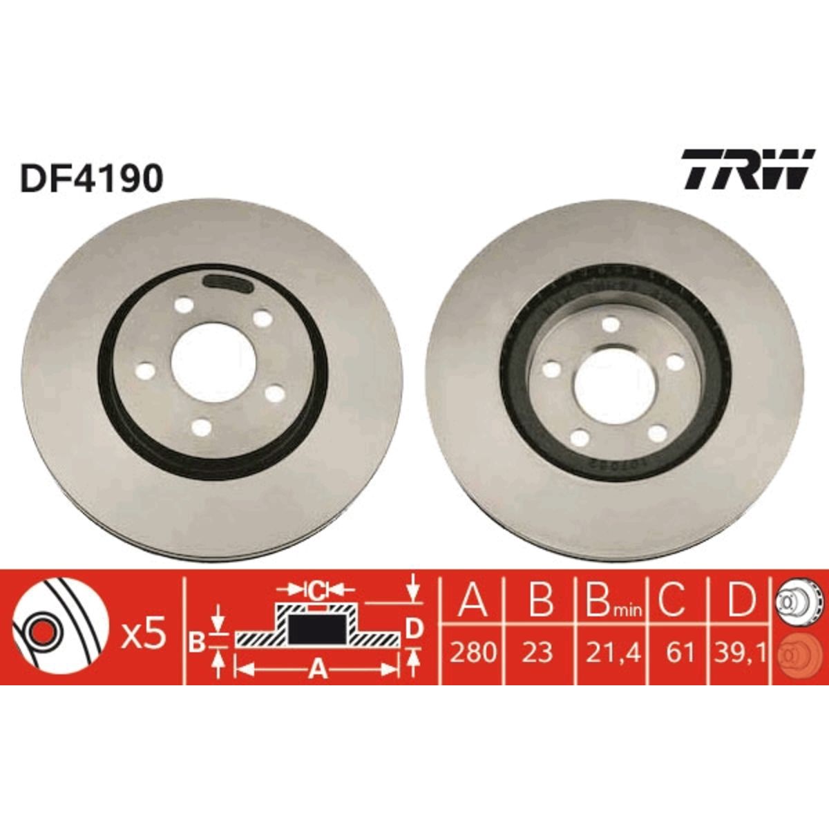 Jarrulevy TRW DF4190
