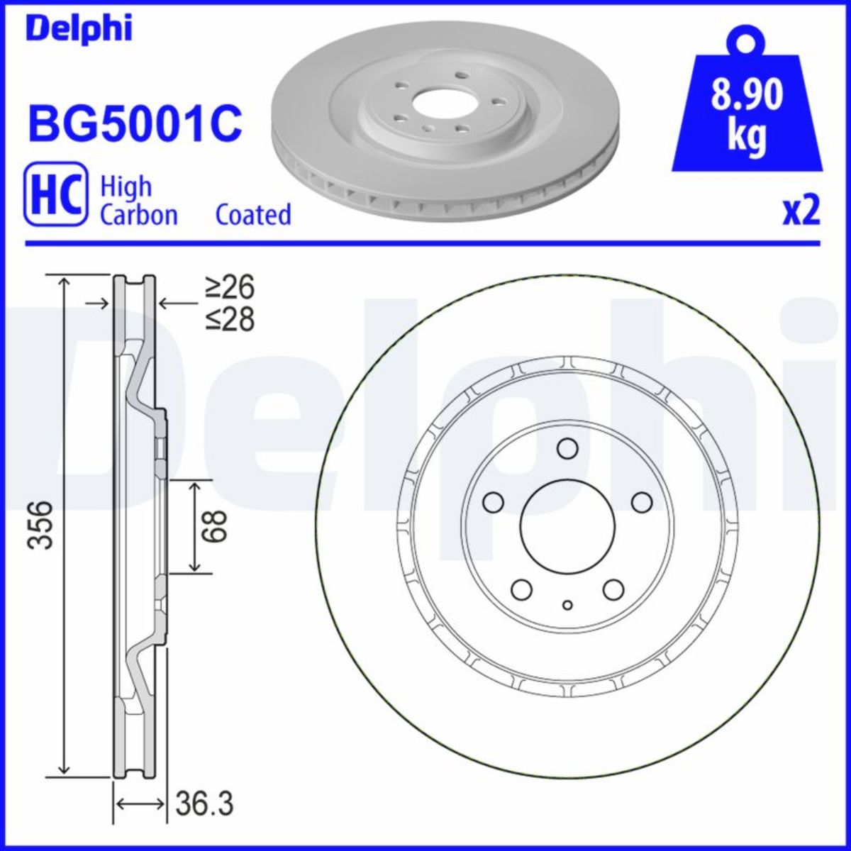 Jarrulevy DELPHI BG5001C