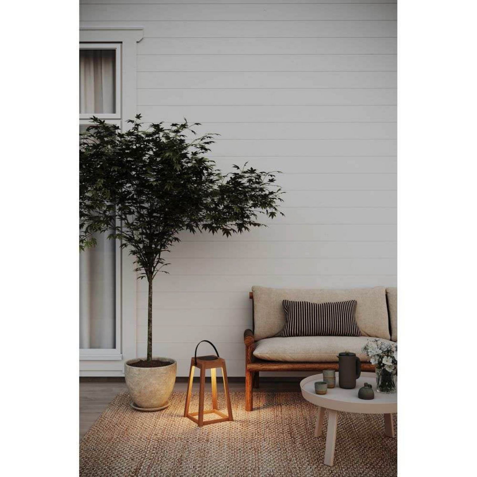 Nordic Solar -ulkovalaisin, IP44, tammi – Markslöjd - Terassi - Puu - Lyhty