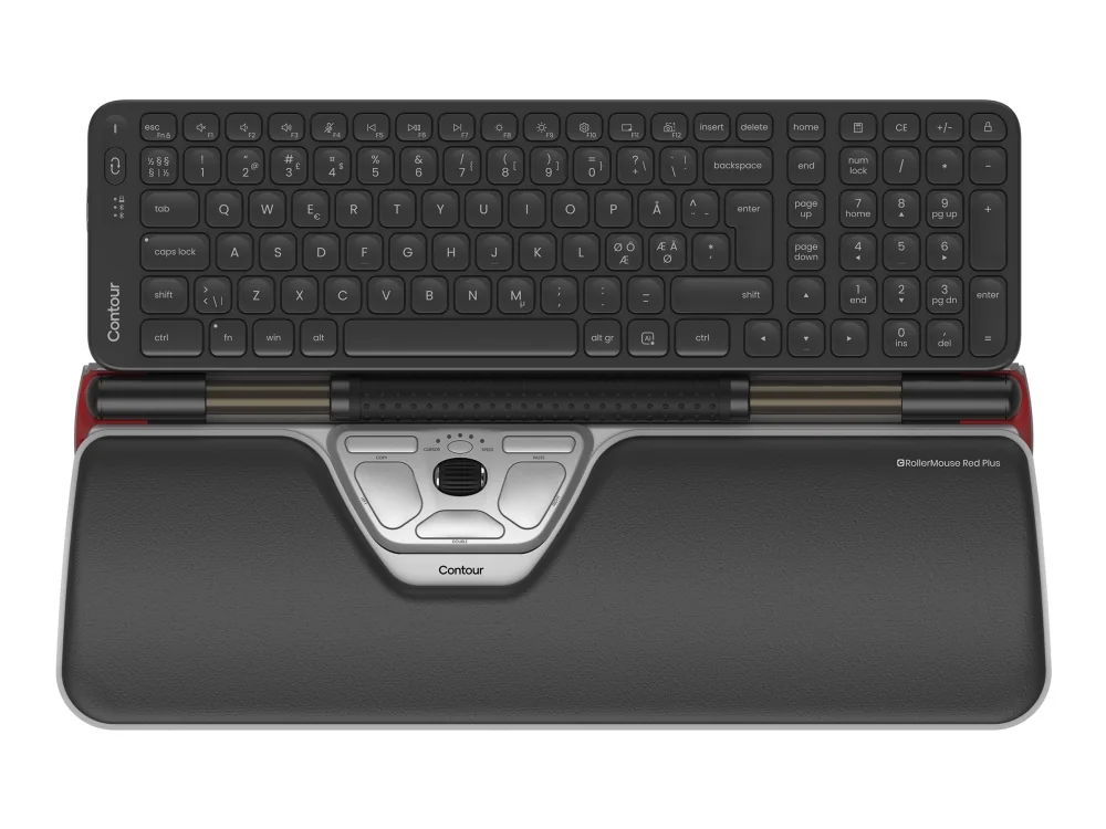 Contour RollerMouse Red Plus & Balance Mid-Size Keyboard Combo Wireless PN Layout - Näppäimistö ja Hiirisetti - Pohjoismainen