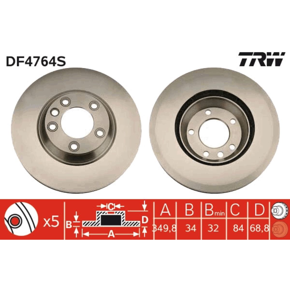 Jarrulevy TRW DF4764S