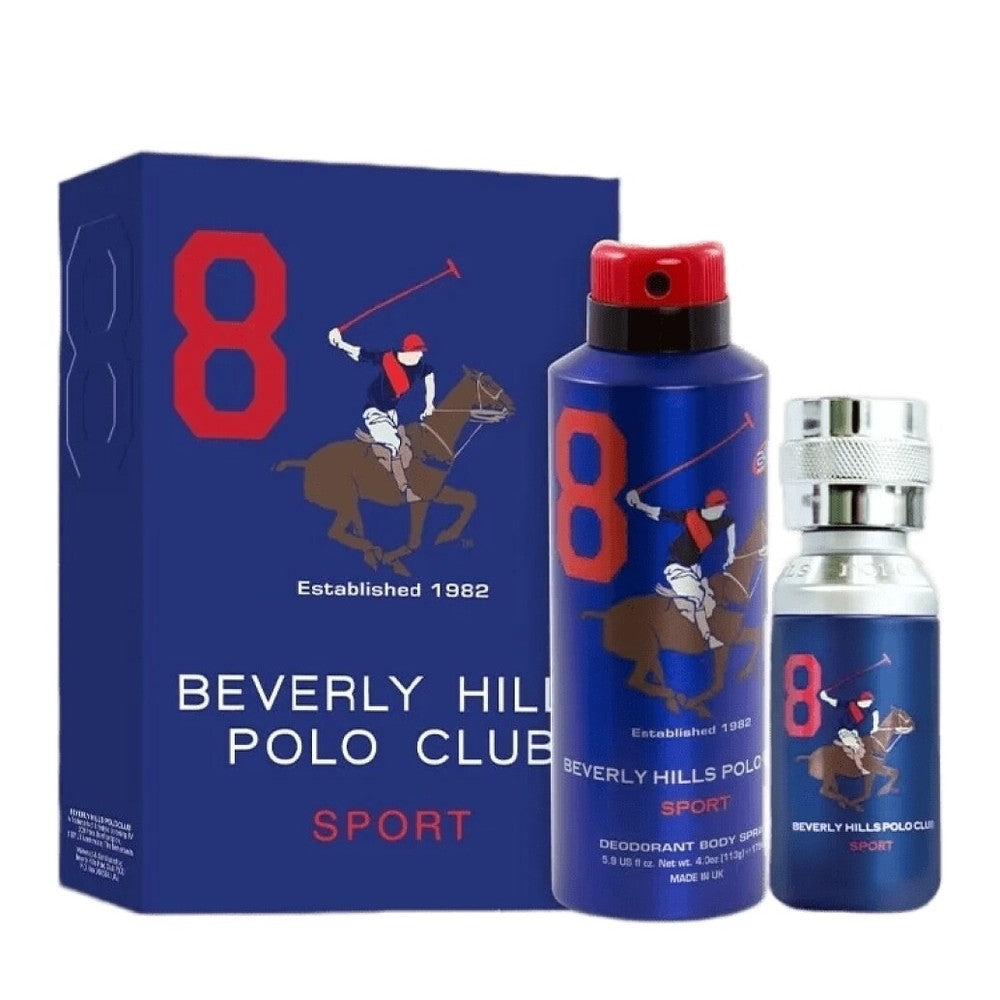 Beverly Hills Polo Club Lahjasetti Miehelle 1982 Sport 8 Eau de Toilette 100 ml + Deodoranttisuihke 175 ml