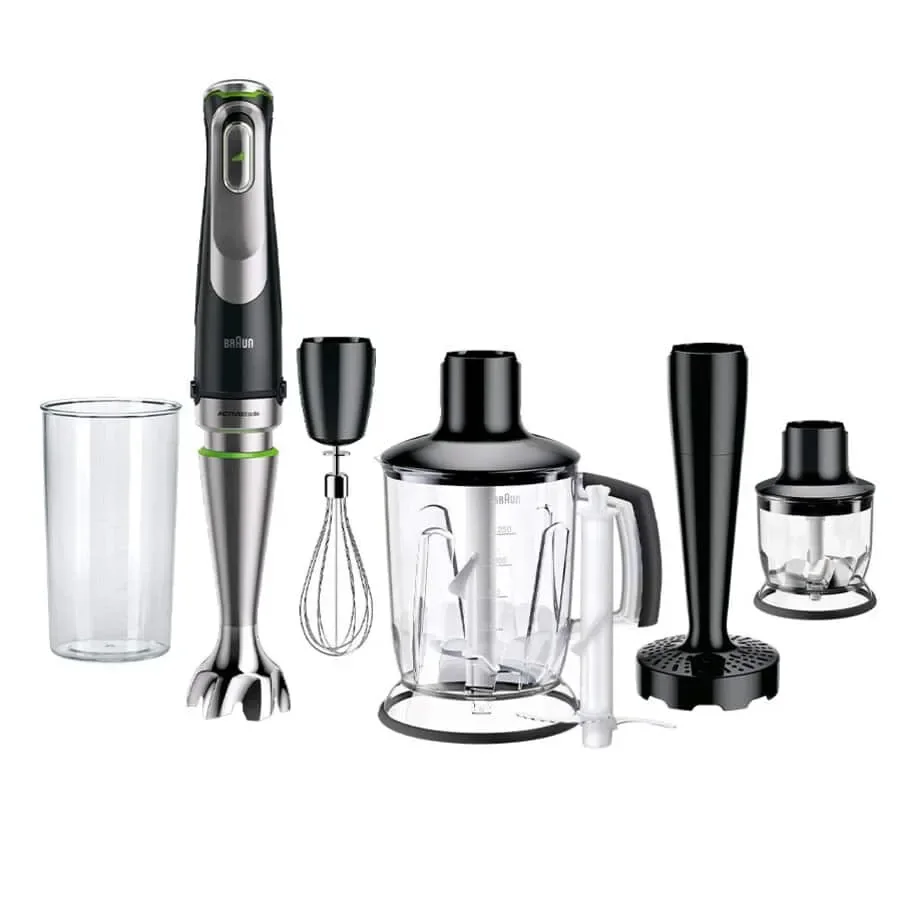 Braun MultiQuick 9 MQ9147X, Upotettava sekoitin, 0,6 L, Syke-toiminto, Jäänmurskaus, 1200 W, Musta, Ruostumaton teräs