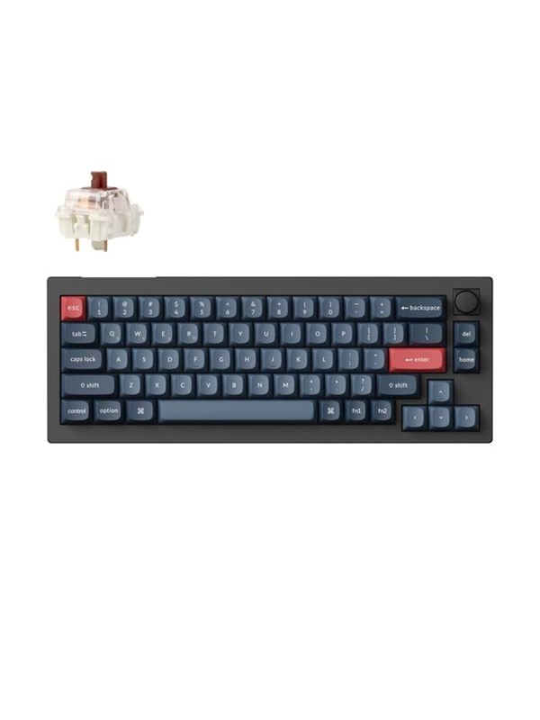 Keychron V2 MAX Wireless QMK/VIA Hot Swap Jupiter Brown - Carbon Black - Näppäimistö - ilman numeronäppäimiä - Pohjoismainen - Musta