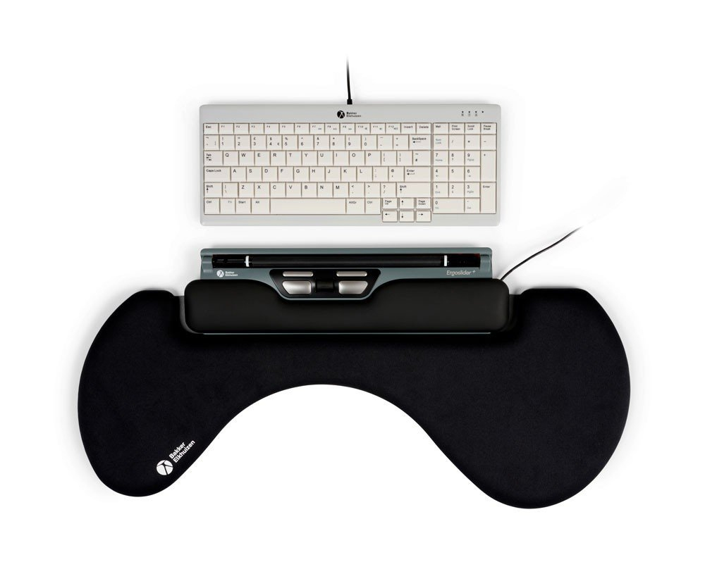 Bakker Elkhuizen ErgoSlider Plus - central pointing device - universal - USB - black dark grey yellow - Keskeinen osoitinlaite - Laser - 5 painiketta - Harmaa